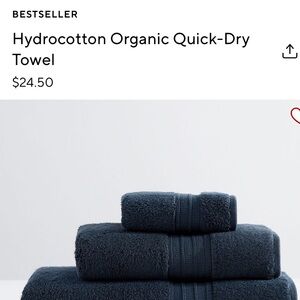 Pottery barn navy blue hand towel NWT